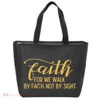 Faith We Walk By Faith Not By Sight Christian Tote Bag thumb 0