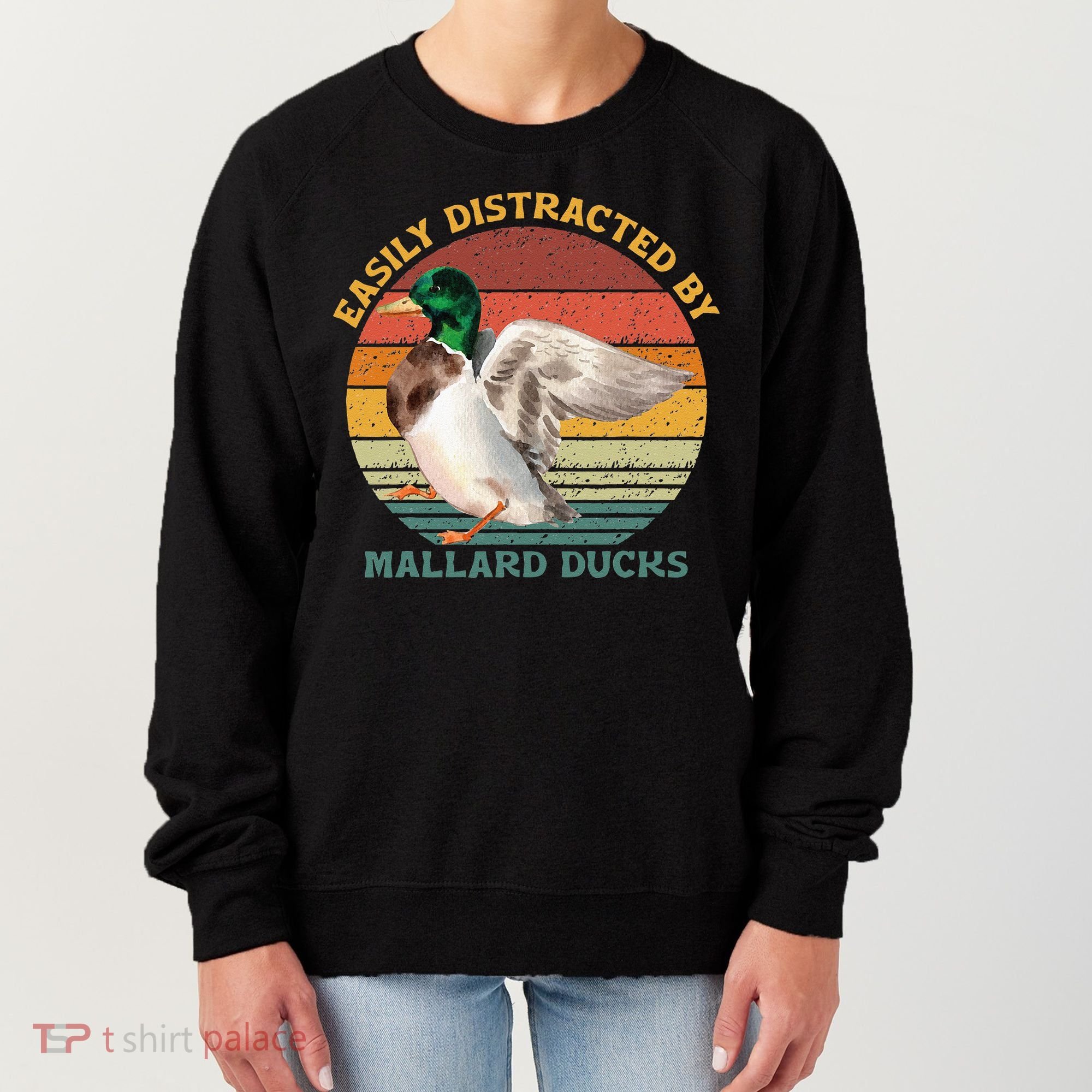Funny Waterfowl Wild Birds Easily Distracted By Mallard Duck Women's Sweatshirt