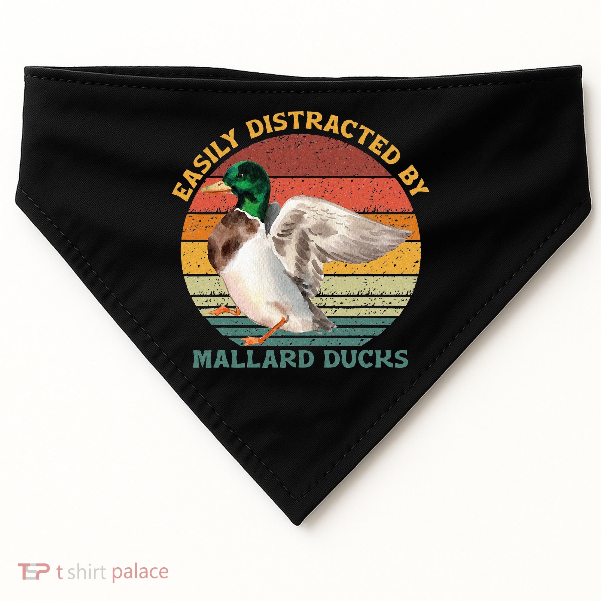 Funny Waterfowl Wild Birds Easily Distracted By Mallard Duck USA-Made Doggie Bandana