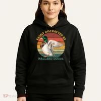 Funny Waterfowl Wild Birds Easily Distracted By Mallard Duck Hoodie thumb 5