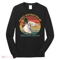 Funny Waterfowl Wild Birds Easily Distracted By Mallard Duck Long Sleeve Shirt thumb 0
