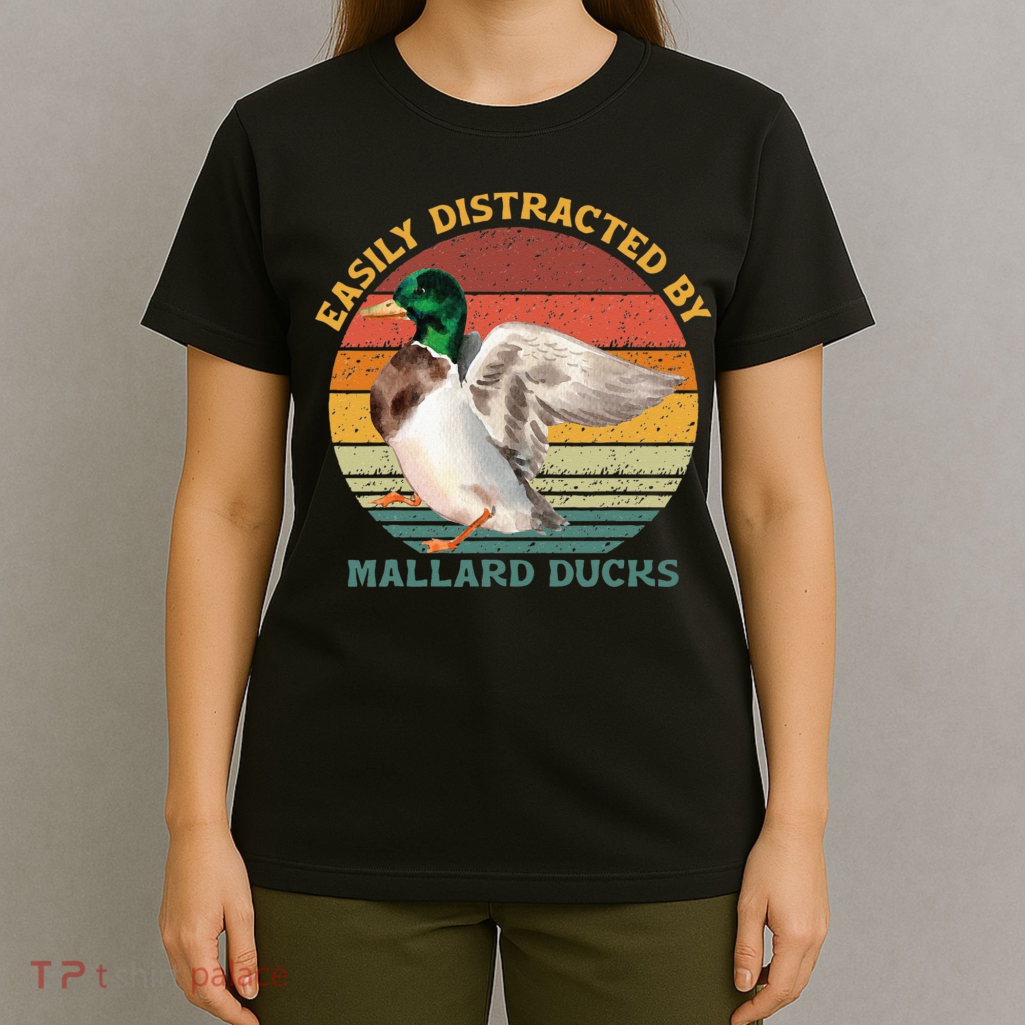 Funny Waterfowl Wild Birds Easily Distracted By Mallard Duck T-Shirt