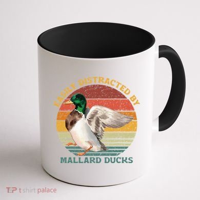 Funny Waterfowl Wild Birds Easily Distracted By Mallard Duck Coffee Mug back