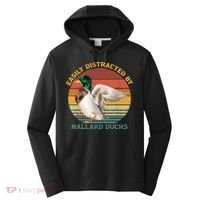 Funny Waterfowl Wild Birds Easily Distracted By Mallard Duck Performance Fleece Hoodie thumb 0