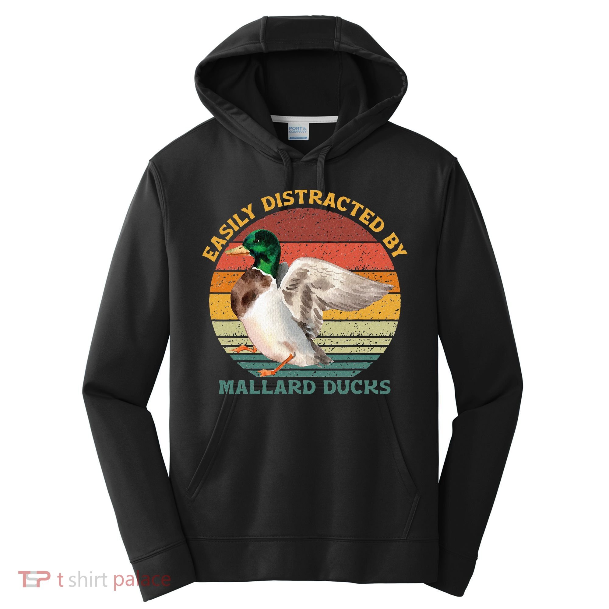 Funny Waterfowl Wild Birds Easily Distracted By Mallard Duck Performance Fleece Hoodie