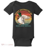 Funny Waterfowl Wild Birds Easily Distracted By Mallard Duck Baby Bodysuit thumb 0