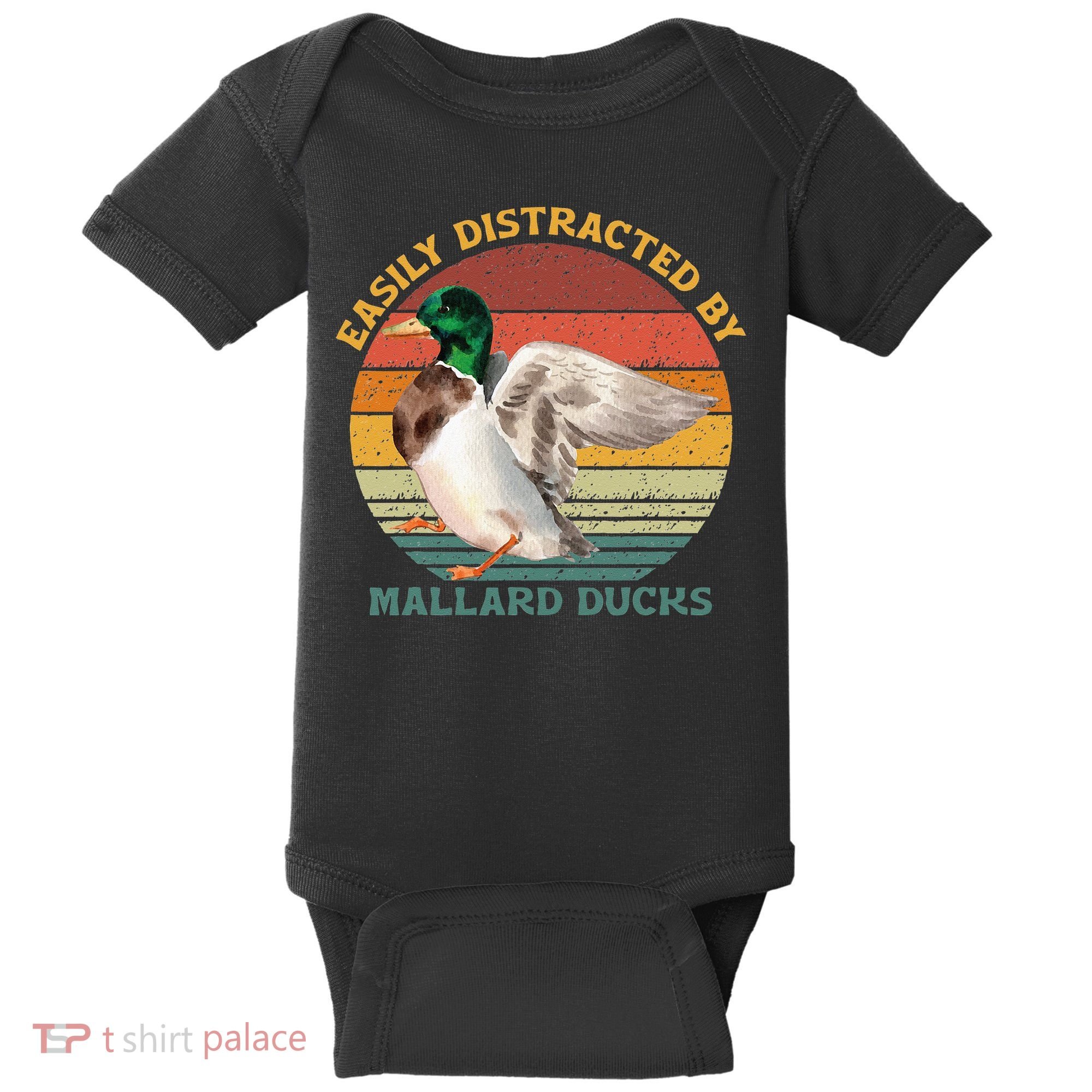 Funny Waterfowl Wild Birds Easily Distracted By Mallard Duck Baby Bodysuit