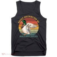 Funny Waterfowl Wild Birds Easily Distracted By Mallard Duck Tank Top thumb 0