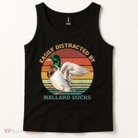 Funny Waterfowl Wild Birds Easily Distracted By Mallard Duck Tank Top thumb 2
