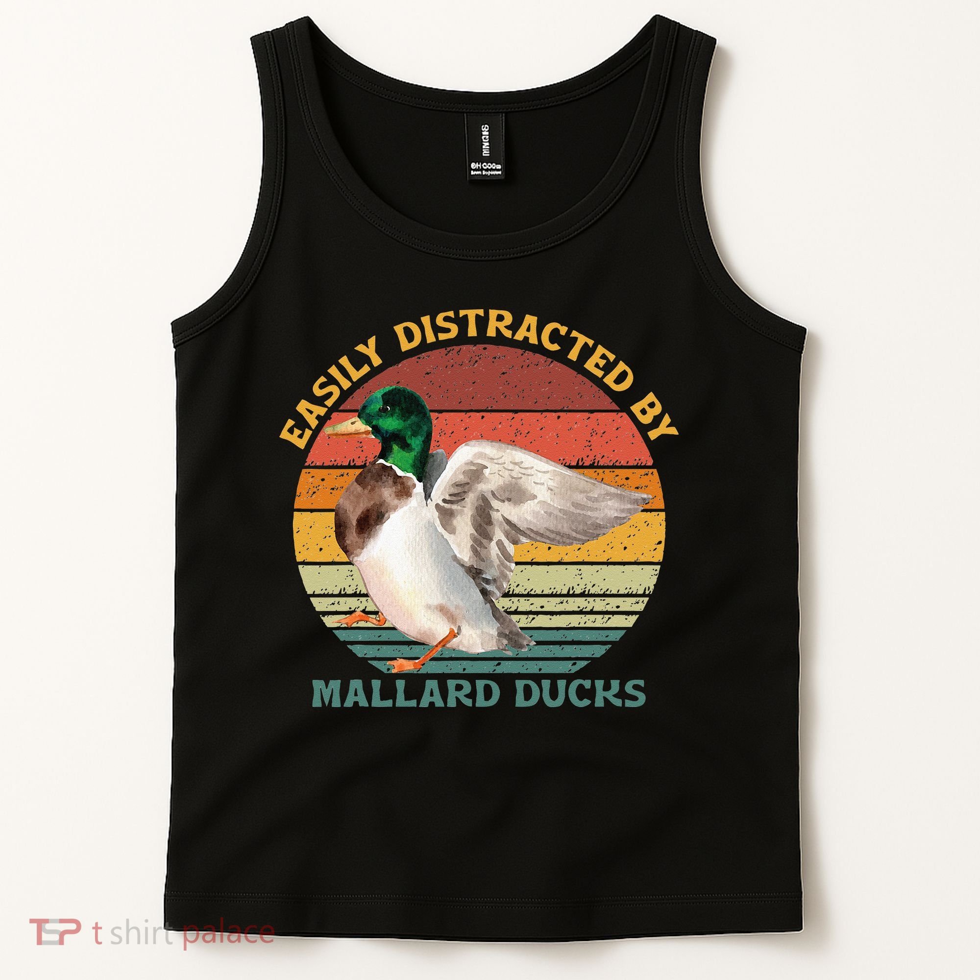 Funny Waterfowl Wild Birds Easily Distracted By Mallard Duck Tank Top