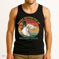 Funny Waterfowl Wild Birds Easily Distracted By Mallard Duck Tank Top thumb 3