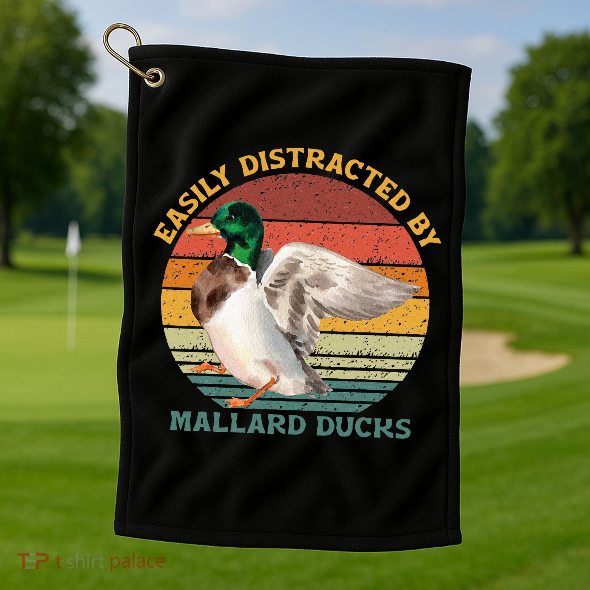Funny Waterfowl Wild Birds Easily Distracted By Mallard Duck Golf Towel