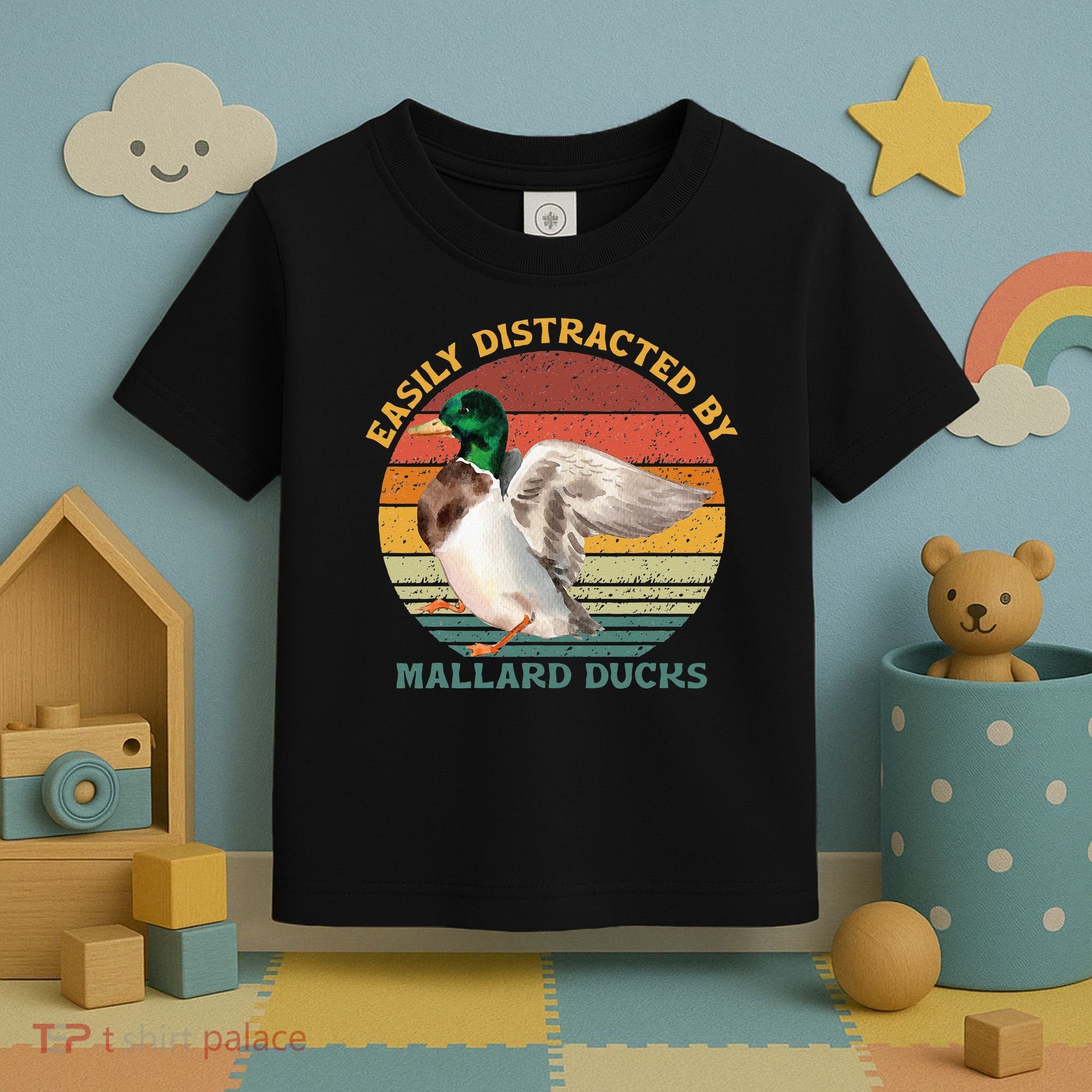 Funny Waterfowl Wild Birds Easily Distracted By Mallard Duck Toddler T-Shirt