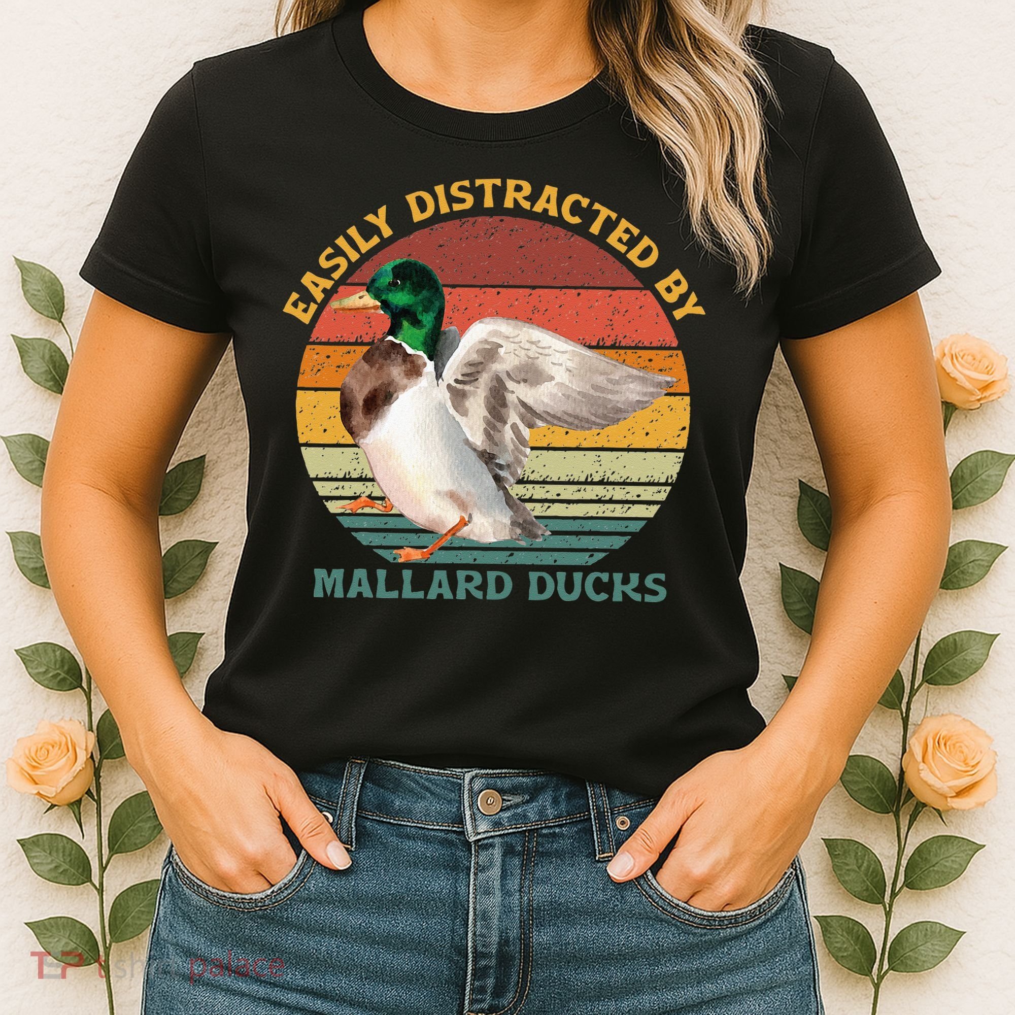 Funny Waterfowl Wild Birds Easily Distracted By Mallard Duck Women's T-Shirt