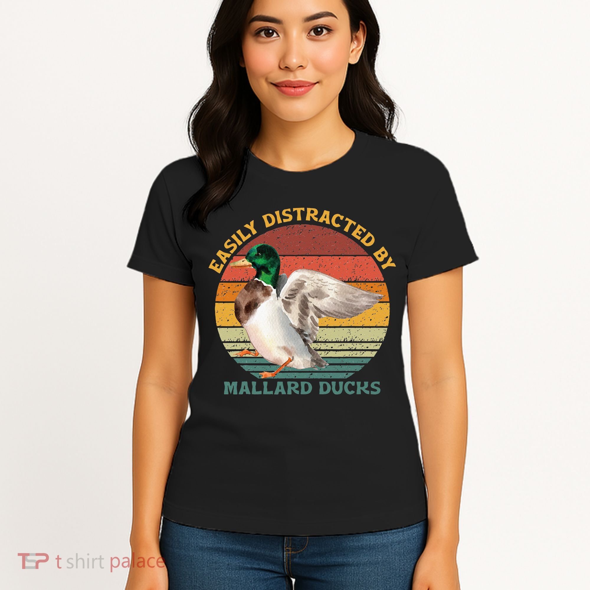 Funny Waterfowl Wild Birds Easily Distracted By Mallard Duck Women's T-Shirt