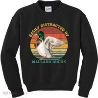 Funny Waterfowl Wild Birds Easily Distracted By Mallard Duck Kids Sweatshirt thumb 0