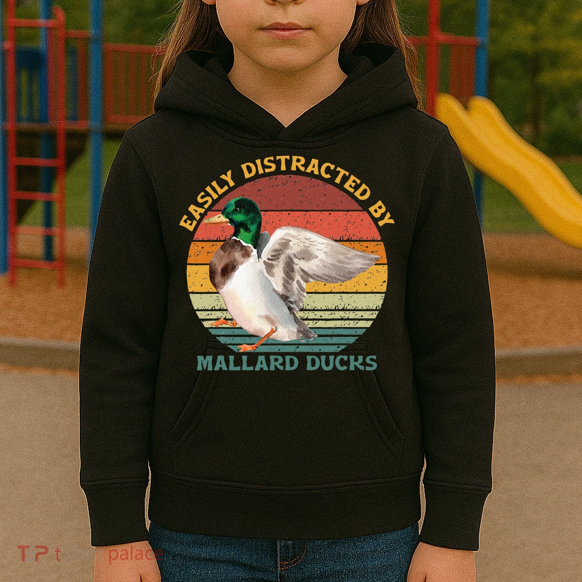 Funny Waterfowl Wild Birds Easily Distracted By Mallard Duck Kids Hoodie