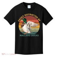 Funny Waterfowl Wild Birds Easily Distracted By Mallard Duck Kids T-Shirt thumb 0