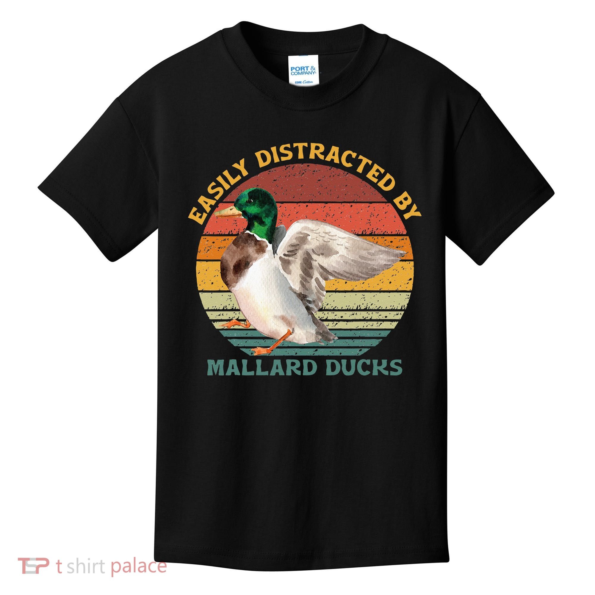 Funny Waterfowl Wild Birds Easily Distracted By Mallard Duck Kids T-Shirt