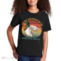 Funny Waterfowl Wild Birds Easily Distracted By Mallard Duck Kids T-Shirt thumb 2