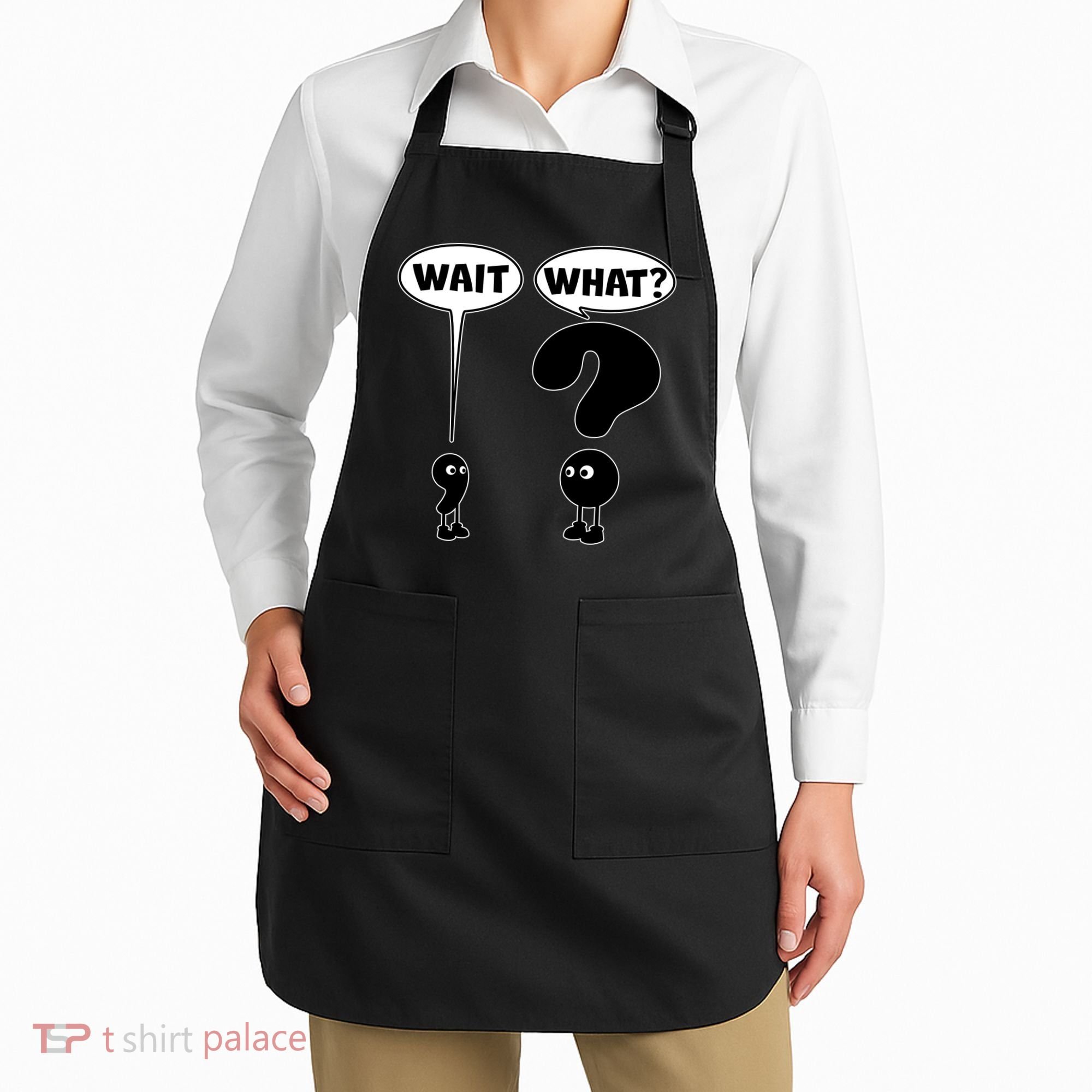 Funny Wait What Comma Question Mark Comic Apron