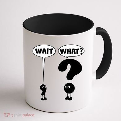 Funny Wait What Comma Question Mark Comic Coffee Mug back