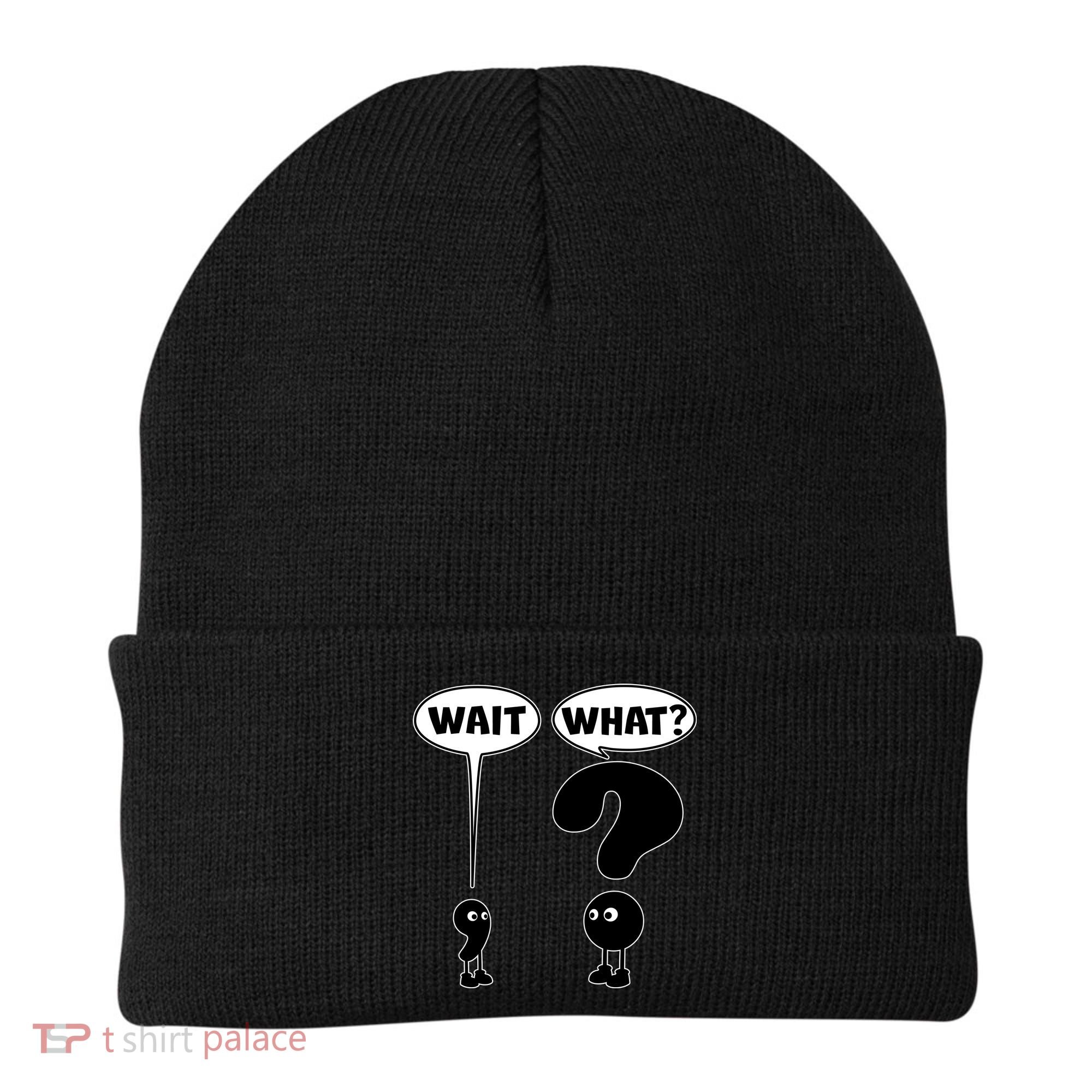Funny Wait What Comma Question Mark Comic Beanie