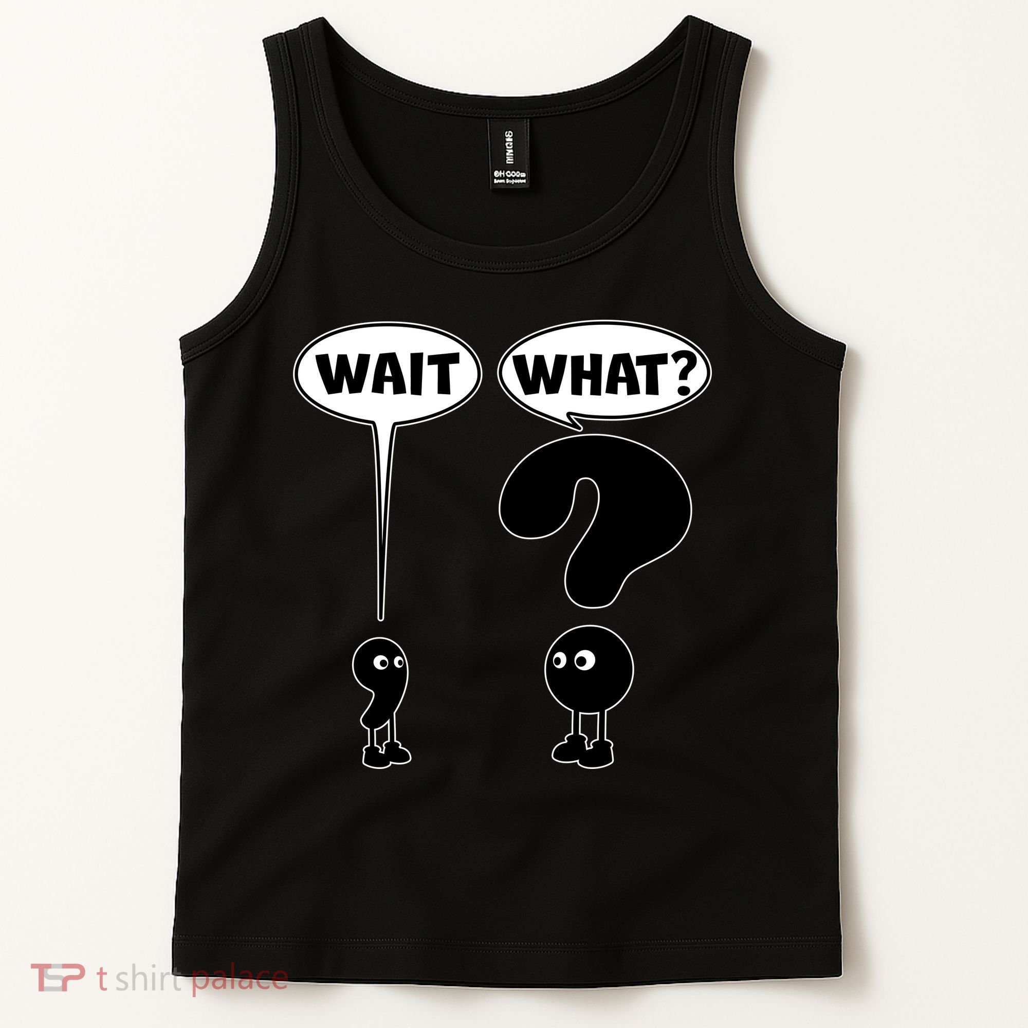 Funny Wait What Comma Question Mark Comic Tank Top