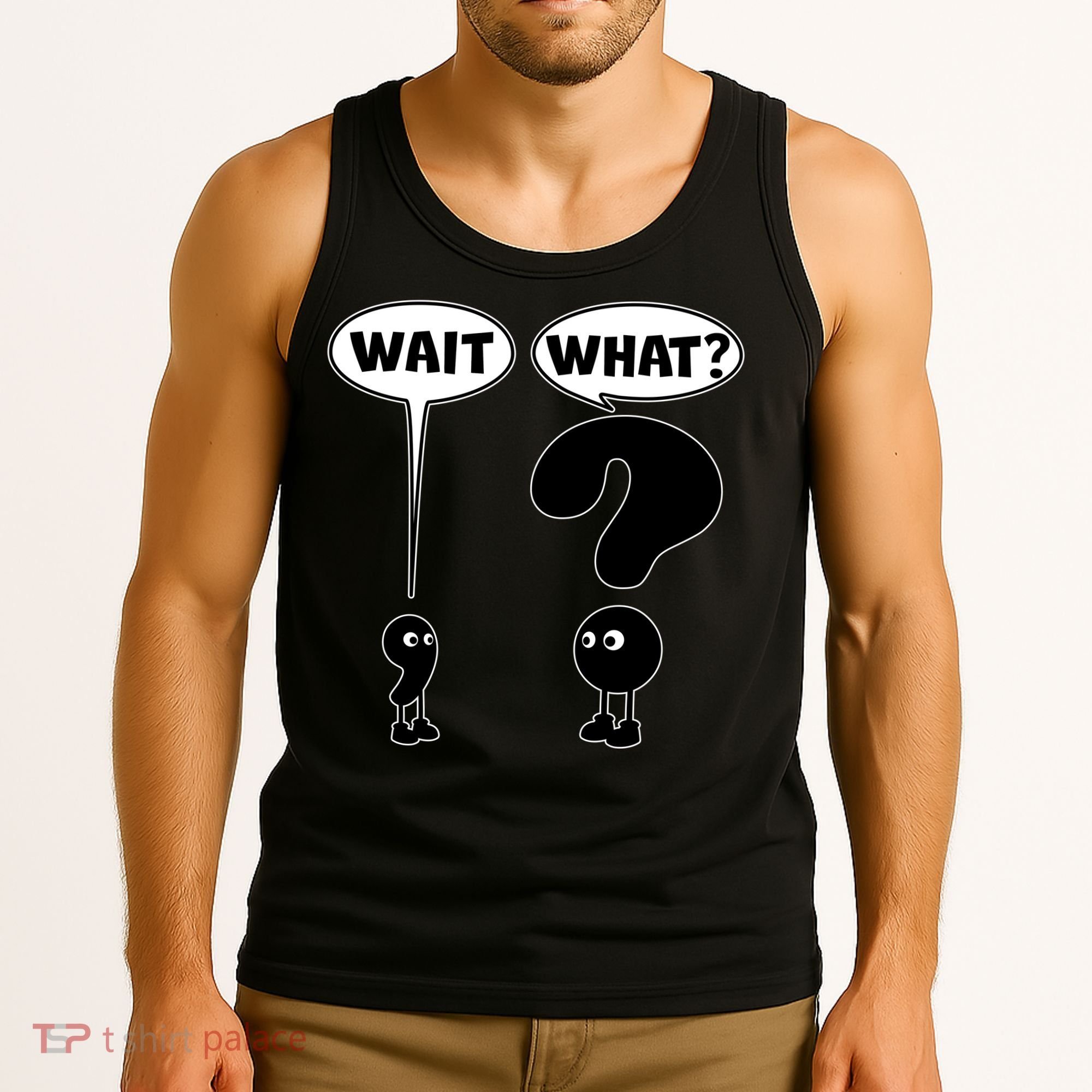 Funny Wait What Comma Question Mark Comic Tank Top