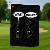Funny Wait What Comma Question Mark Comic Golf Towel thumb 1