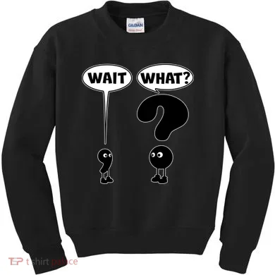Funny Wait What Comma Question Mark Comic Kids Sweatshirt