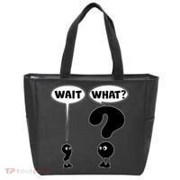 Funny Wait What Comma Question Mark Comic Tote Bag thumb 0