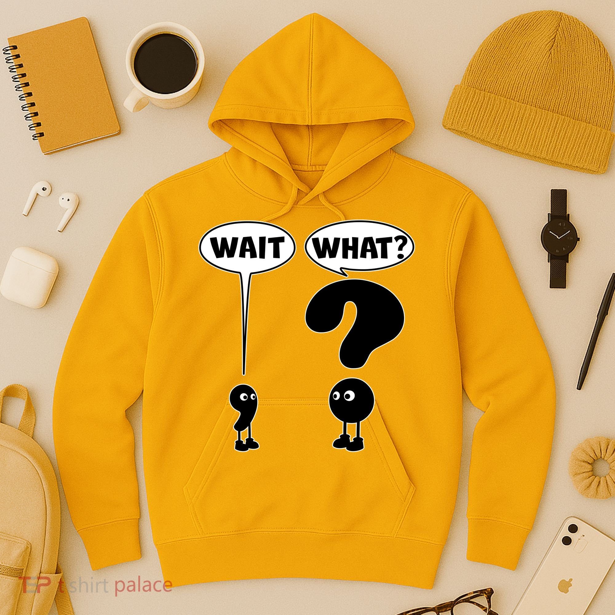 Funny Wait What Comma Question Mark Comic Hoodie