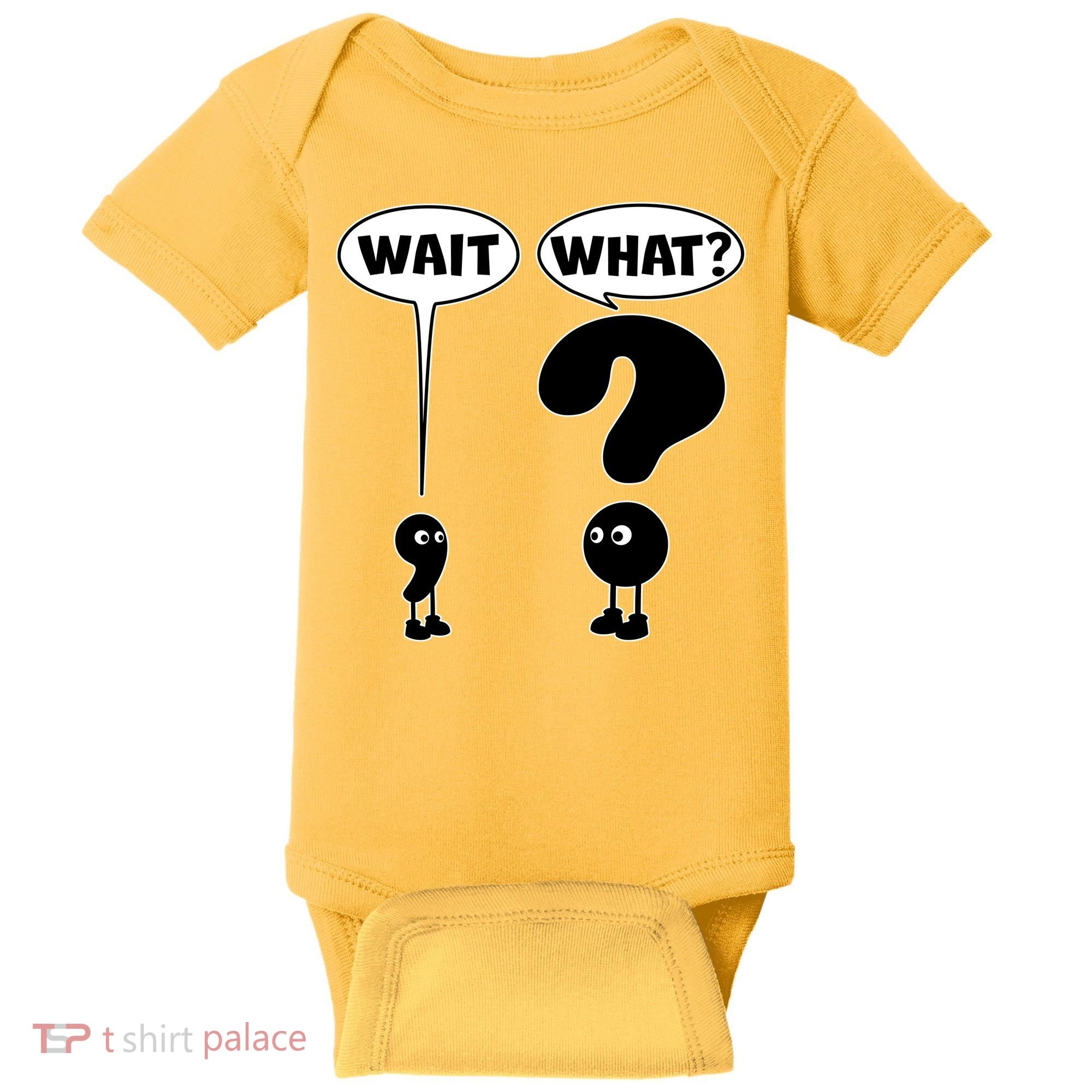 Funny Wait What Comma Question Mark Comic Baby Bodysuit