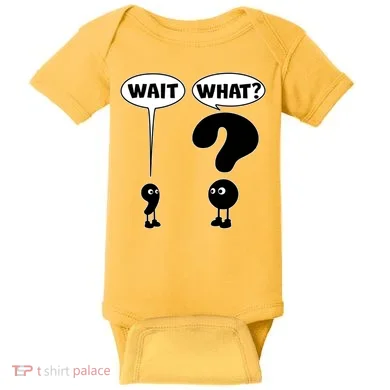 Funny Wait What Comma Question Mark Comic Baby Bodysuit