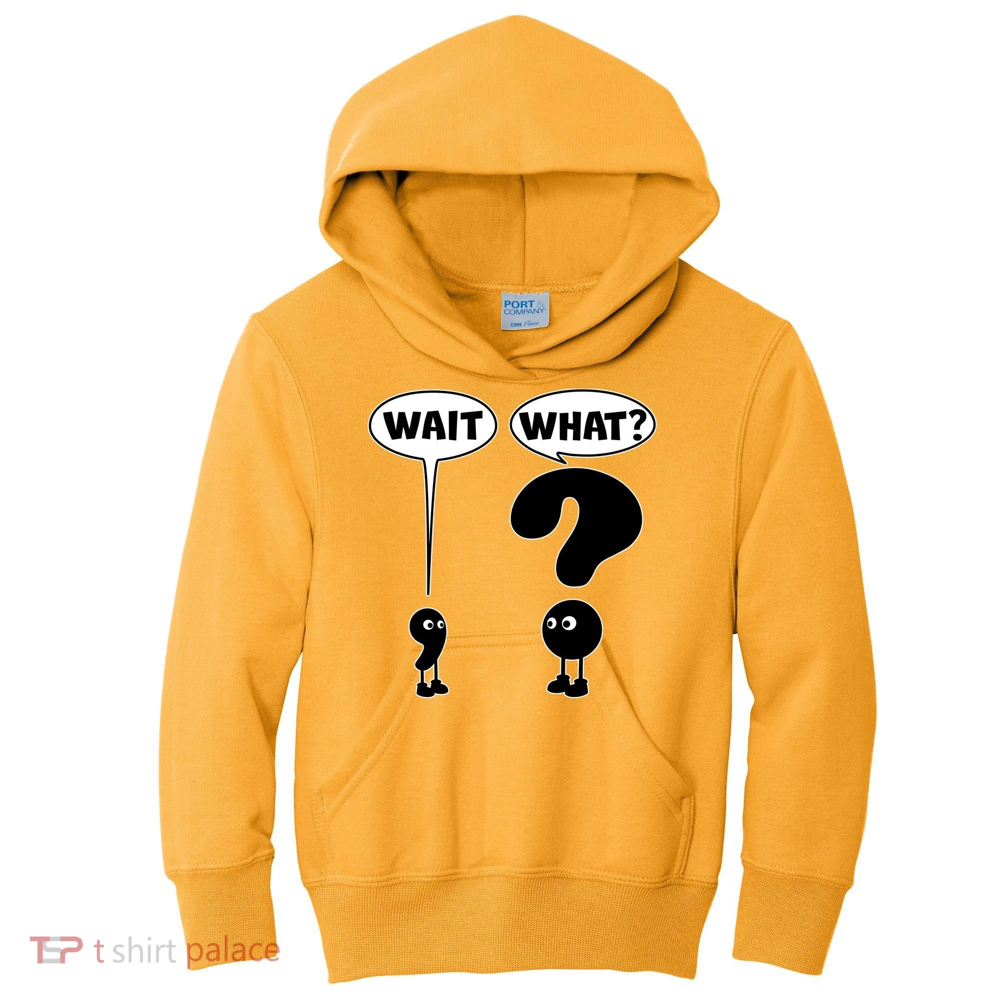 Funny Wait What Comma Question Mark Comic Kids Hoodie