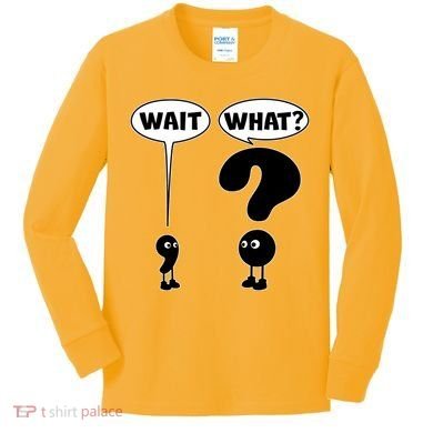Funny Wait What Comma Question Mark Comic Kids Long Sleeve Shirt