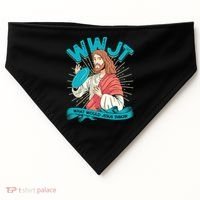 Funny WWJT What Would Jesus Throw Frisbee Disc Golf Sport USA-Made Doggie Bandana thumb 0