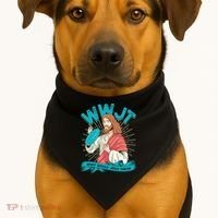 Funny WWJT What Would Jesus Throw Frisbee Disc Golf Sport USA-Made Doggie Bandana thumb 1