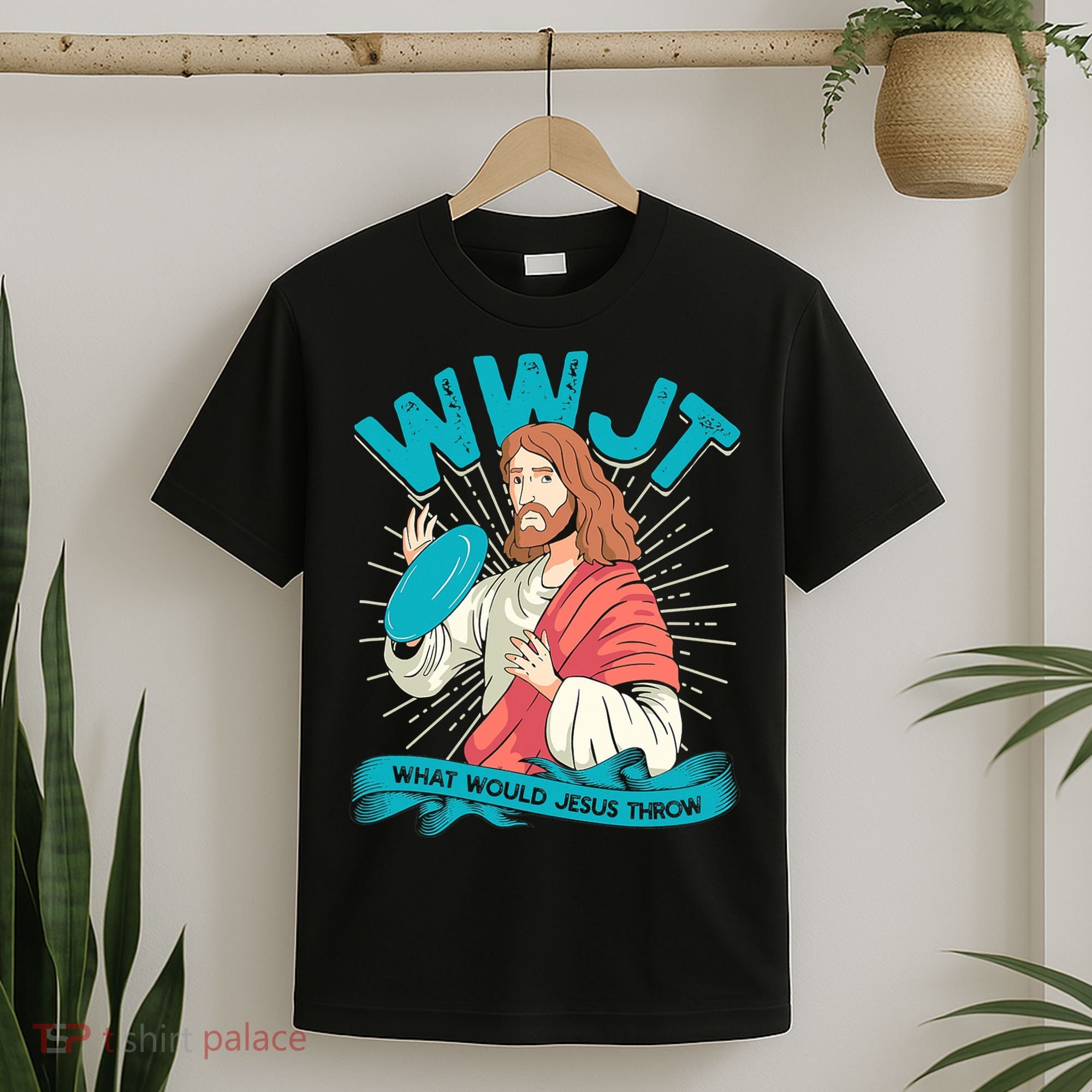 Funny WWJT What Would Jesus Throw Frisbee Disc Golf Sport T-Shirt