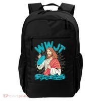 Funny WWJT What Would Jesus Throw Frisbee Disc Golf Sport Backpack thumb 0