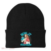Funny WWJT What Would Jesus Throw Frisbee Disc Golf Sport Beanie thumb 0