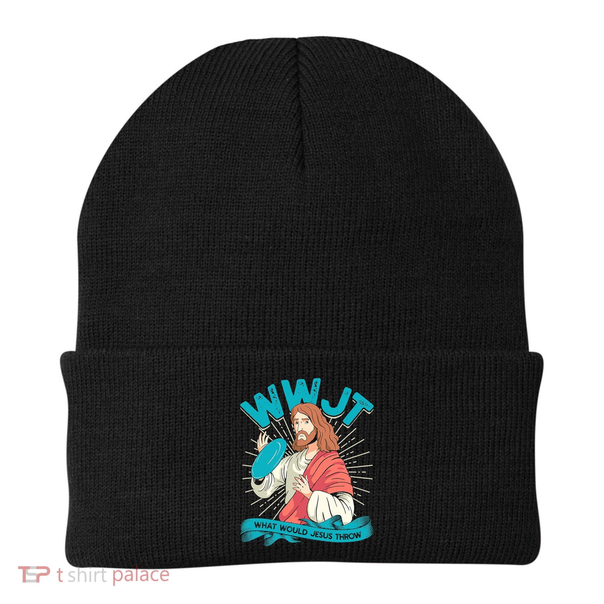 Funny WWJT What Would Jesus Throw Frisbee Disc Golf Sport Beanie