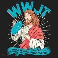 Funny WWJT What Would Jesus Throw Frisbee Disc Golf Sport Hat thumb 2