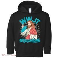 Funny WWJT What Would Jesus Throw Frisbee Disc Golf Sport Toddler Hoodie thumb 0