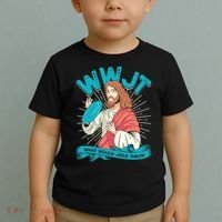 Funny WWJT What Would Jesus Throw Frisbee Disc Golf Sport Toddler T-Shirt thumb 2