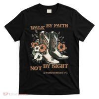 Faith We Walk By Faith Not By Sight Christian T-Shirt thumb 0