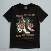Faith We Walk By Faith Not By Sight Christian T-Shirt thumb 5