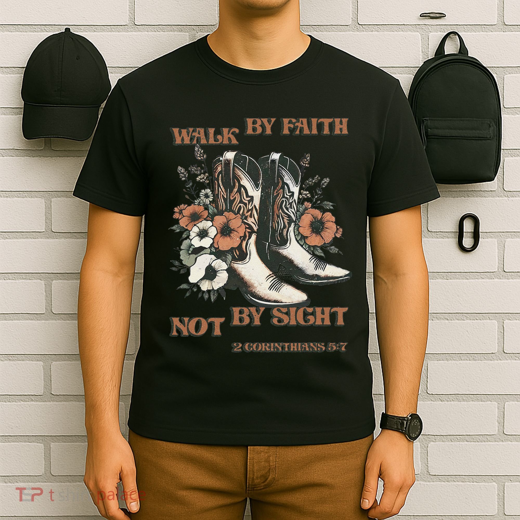 Faith We Walk By Faith Not By Sight Christian T-Shirt