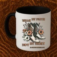 Faith We Walk By Faith Not By Sight Christian Coffee Mug thumb 2